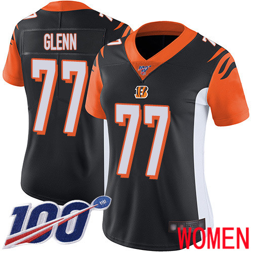 Cincinnati Bengals Limited Black Women Cordy Glenn Home Jersey NFL Footballl 77 100th Season Vapor Untouchable